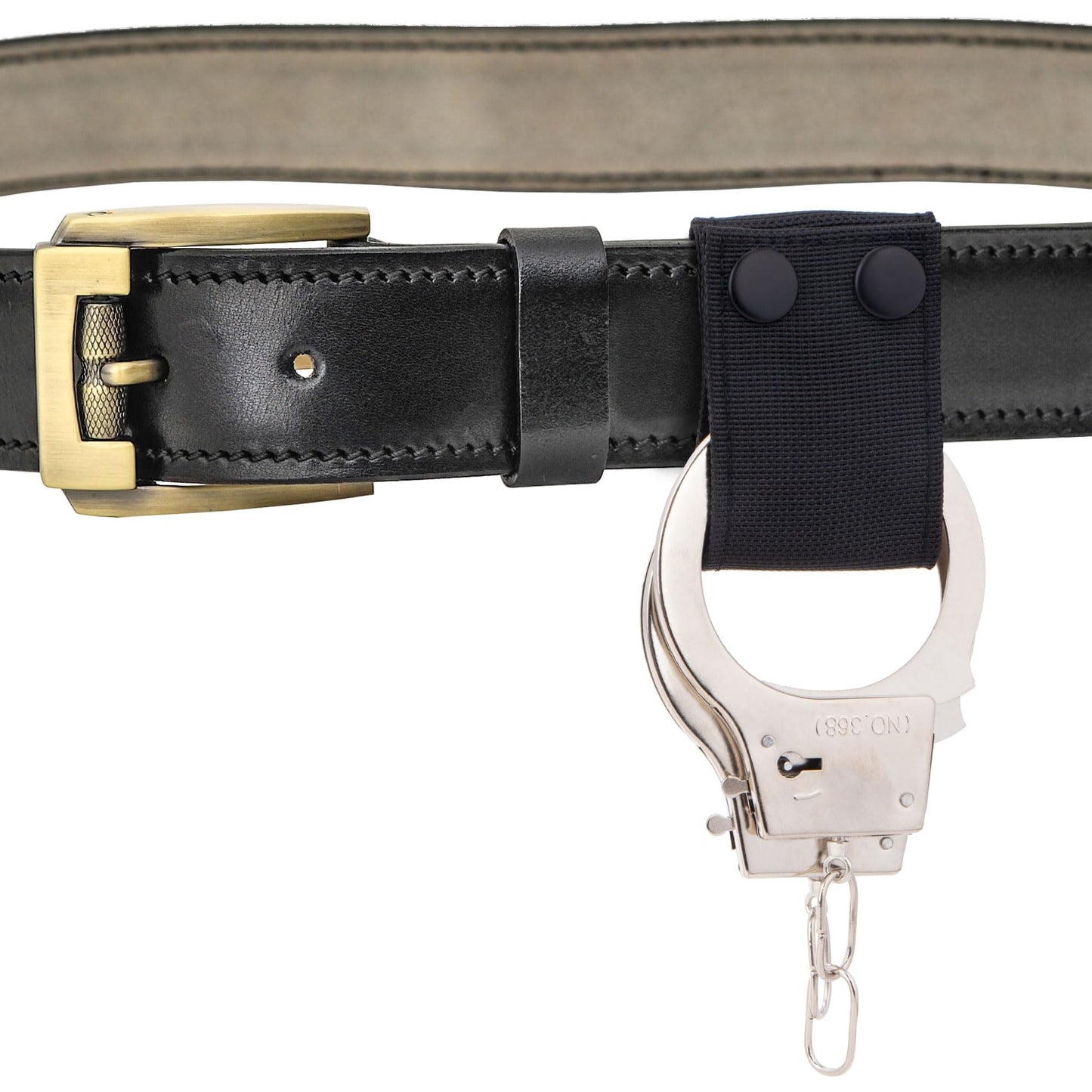 Isslly 2PCS Nylon Handcuff Straps, 1.97x2.84inch Handcuff Holder for Belt, Duty Belt Accessories, Double Snap Buckles, Slide on Belt