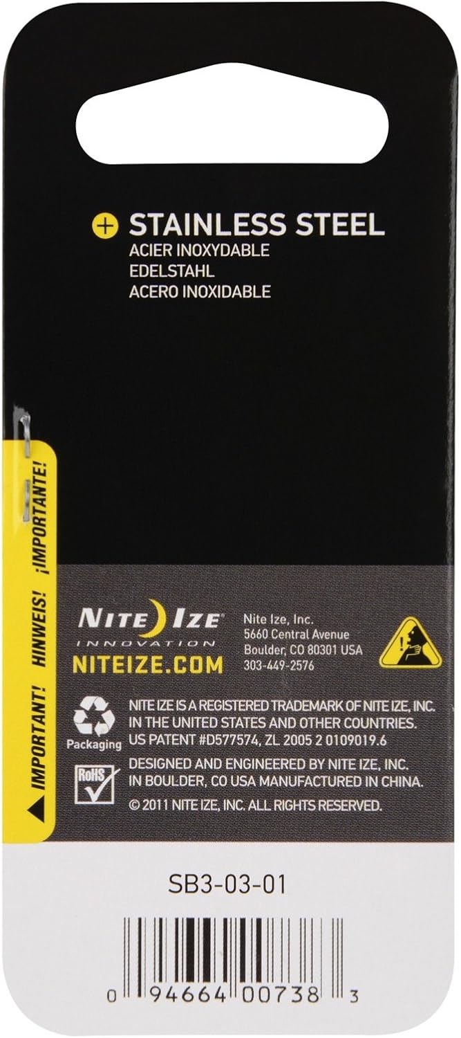 S-Biner, Size 3, Black ( 6 pack )