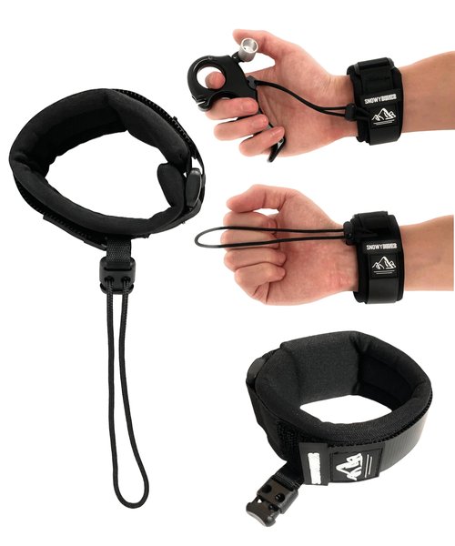 Snowy Dunes Archery Release Wrist Strap Sling Lanyard Adjustable for Handheld Releases (Black)