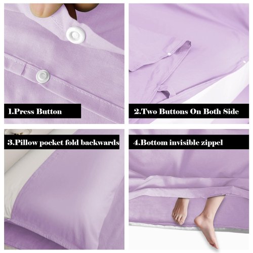 BREENHILL Cotton Sleeping Bag Liner，Double Camping Sheets & Travel Sheet Hostels & Traveling Sleep Sack for Backpacking, Hotels Lightweight Sleeping Bag Liners with Zipper Comfortable Purple