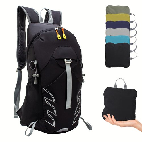 UtiaMiaoGonGo Small Lightweight Hiking Backpack，20L Waterproof Foldable Hiking Daypack Cycling Hydration Backpack Travel Camping Back Pack for Men Women, Black