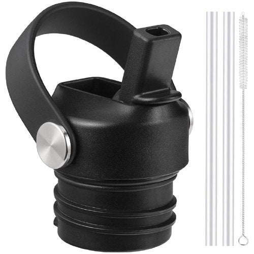 Straw Lid for Hydro Flask Standard Mouth, Lids with Strawfor Hydroflask 18 21 24 oz Standard Mouth, StrawTop for Hydro Flask, Replacement Sport Cap, Black