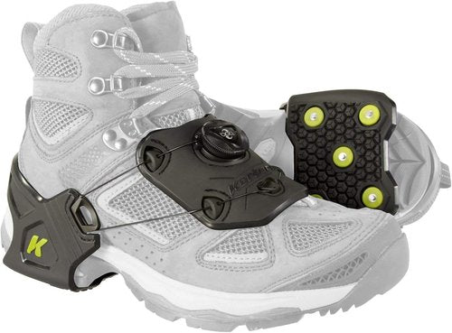 Korkers Ice Commuter Ice Cleats - Minimal and Lightweight - 11 Replaceable Steel Spikes - Black/Green