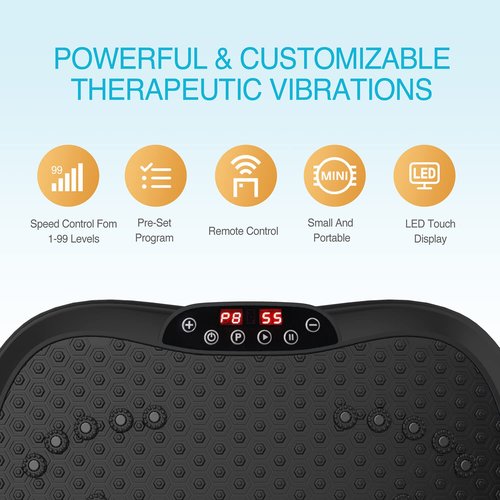 AXV Vibration Plate Exercise Machine Whole Body Workout Portable Mini Vibrate Fitness Platform Lymphatic Drainage Machine for Weight Loss Shaping Toning Wellness Home Gyms Workout