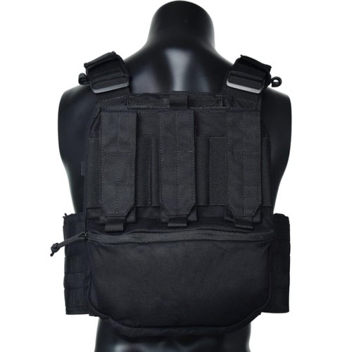 Molle Back Panel Tactical Zip-on Panel Pouch Hydration Pouch Tactical Accessory Backpack for CPC AVS JPC2.0 (Black)