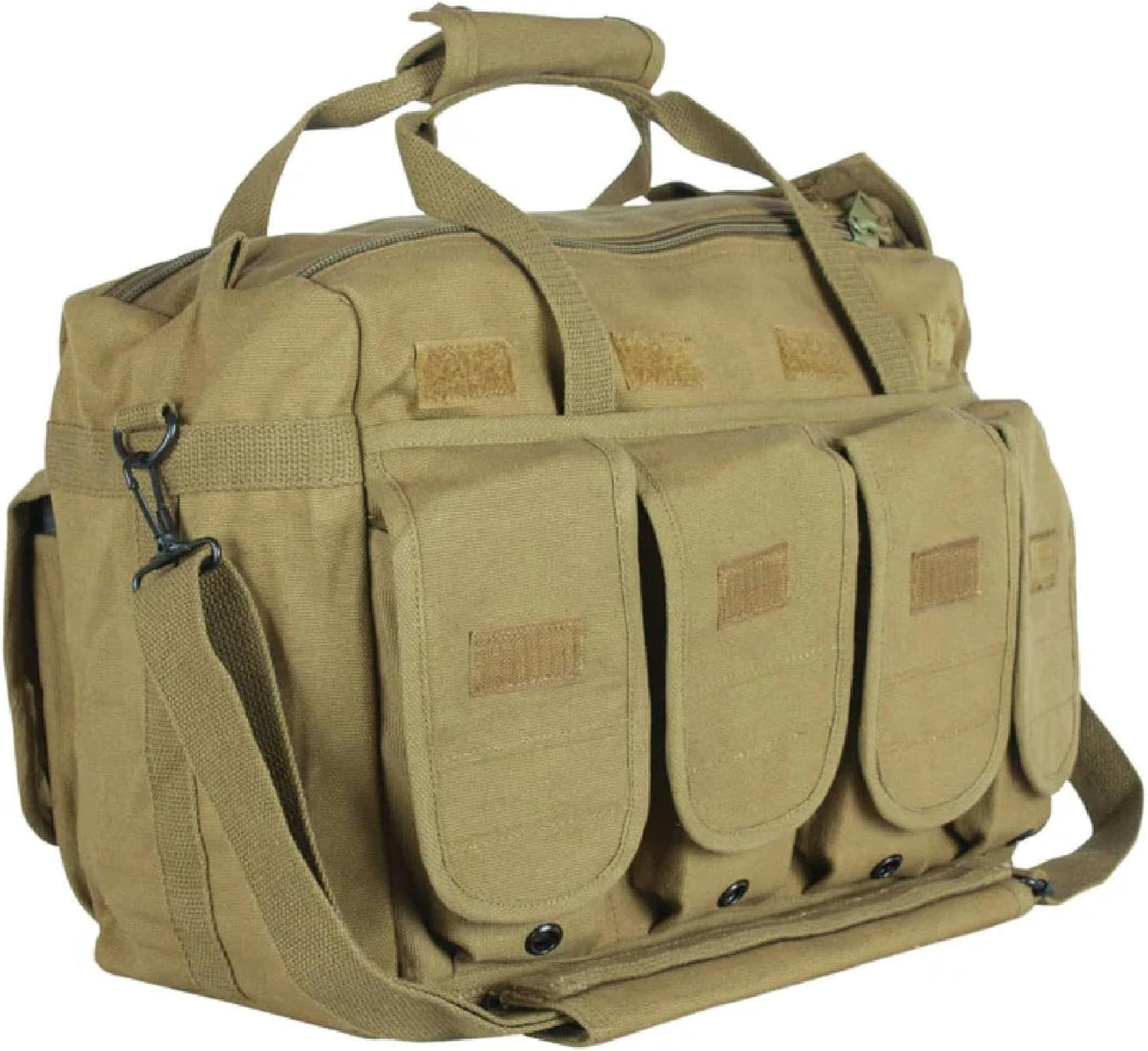 Fox Outdoor Products Mega Mag/Shooter's Bag – Heavyweight Canvas Range Gear Bag with Mag Pockets, Canyon-Style Opening & Shoulder Strap, 15.5"x12"x7.5"