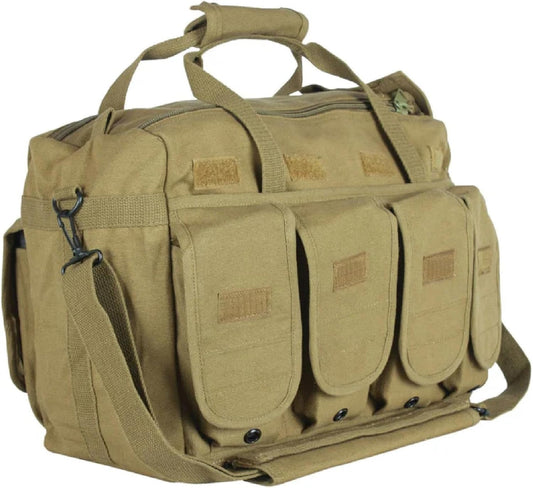 Fox Outdoor Products Mega Mag/Shooter's Bag – Heavyweight Canvas Range Gear Bag with Mag Pockets, Canyon-Style Opening & Shoulder Strap, 15.5"x12"x7.5"