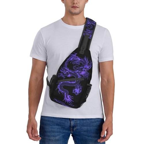 Rmqsyhfz Red Dragon Casual Daypack Bag Dragon Shoulder Bag Chest Bags Crossbody Bag Animal Sling Backpack