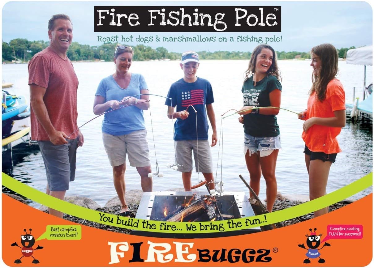 Fishing Pole Campfire Roasters Bundle Packs Campfire Roasting Sticks Outdoor Firepit Tools