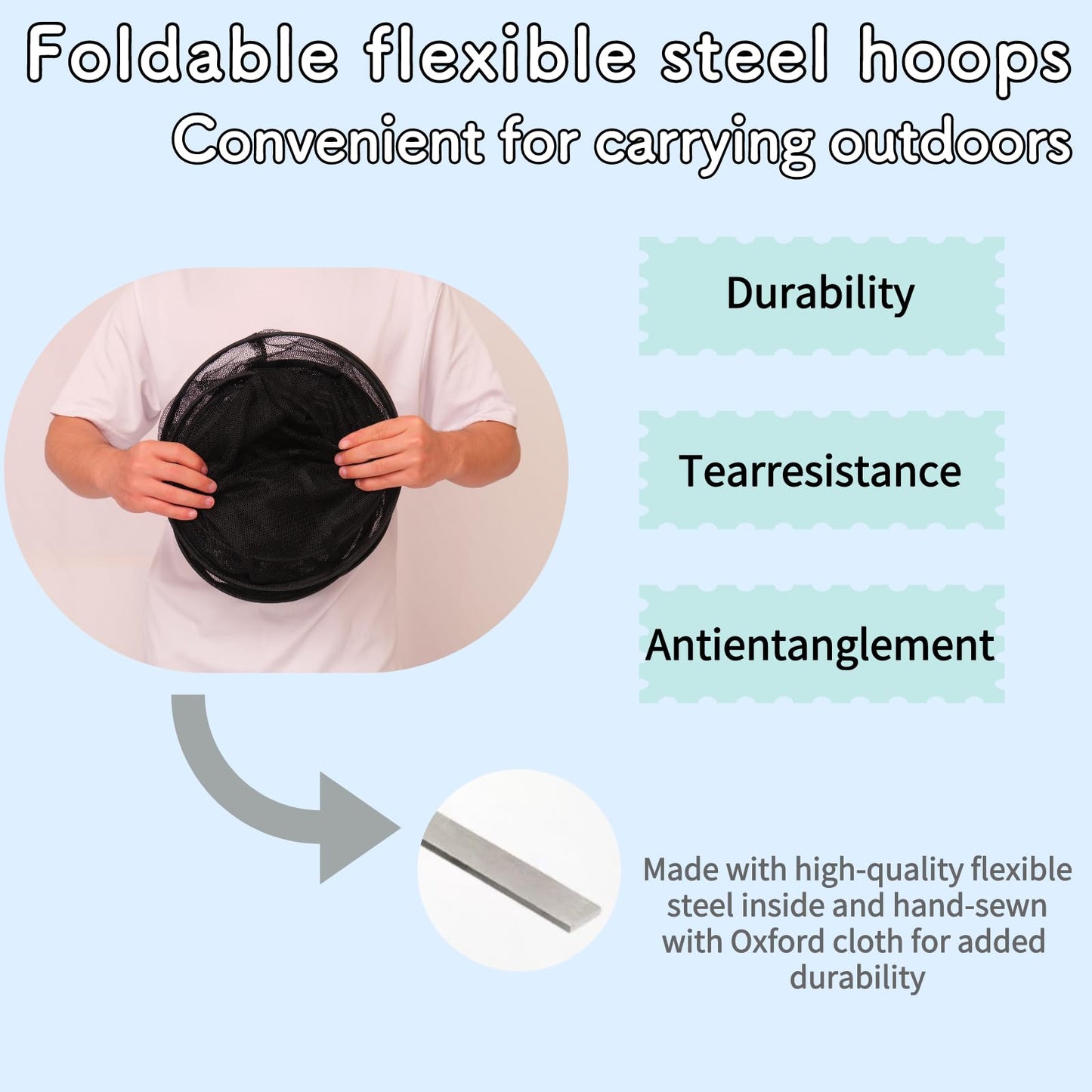 Foldable Drop Net for Pier Fishing, Pier Fishing for 32inch*28inch Pier Net with Waterproof and Quick-Drying, Drop Net for Pulling Up Fish with Rope for Minnows, Crawfish, Shrimp, Diameter