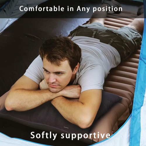 MOON LENCE Camping Pillows 2 Pack, Supportive Pillow for Sleeping, Compressible Lightweight for Camp and Travel, with Removable Pillows Cover & Carry Bag, Medium Size