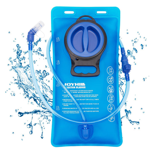 JOYHILL TPU Hydration Bladder,1.5L 2L 3L Water Bladder for Hiking Backpack BPA Free Leak Proof Hydration Pack for Camping Running Biking Hiking (2.0L)