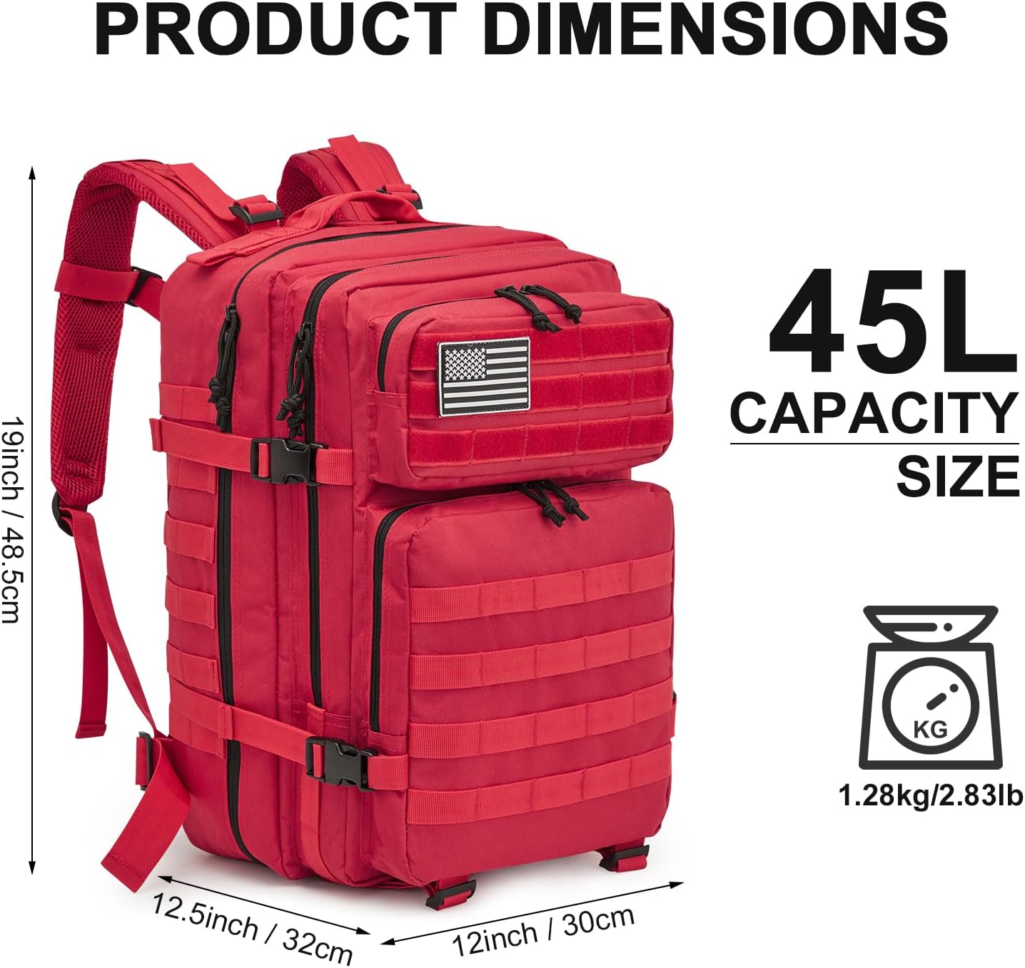 G4Free 45L Military Tactical Backpack 3 Day Assault Survival Molle Pack Bug Out Bag Travel Fishing Backpack Rucksack