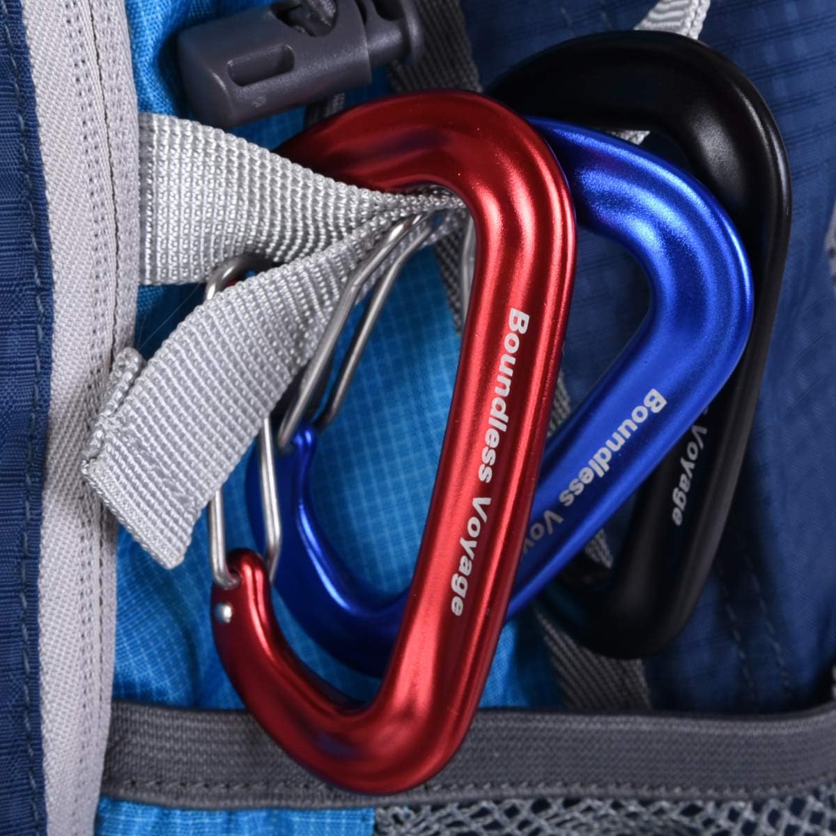 iBasingo Aluminum Alloy Carabiner Clips 12KN Keychain BV1026