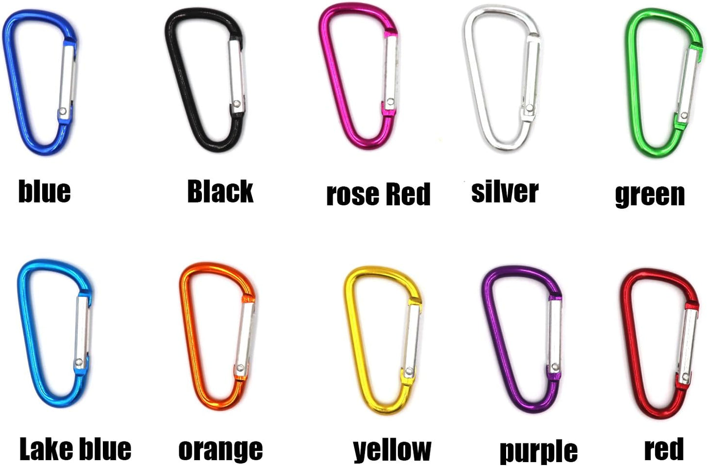 FGen 30pc D-Shaped Aluminum Alloy Clasp, Suitable for Family, RV, Camping, Fishing, Hiking and Key Clasp