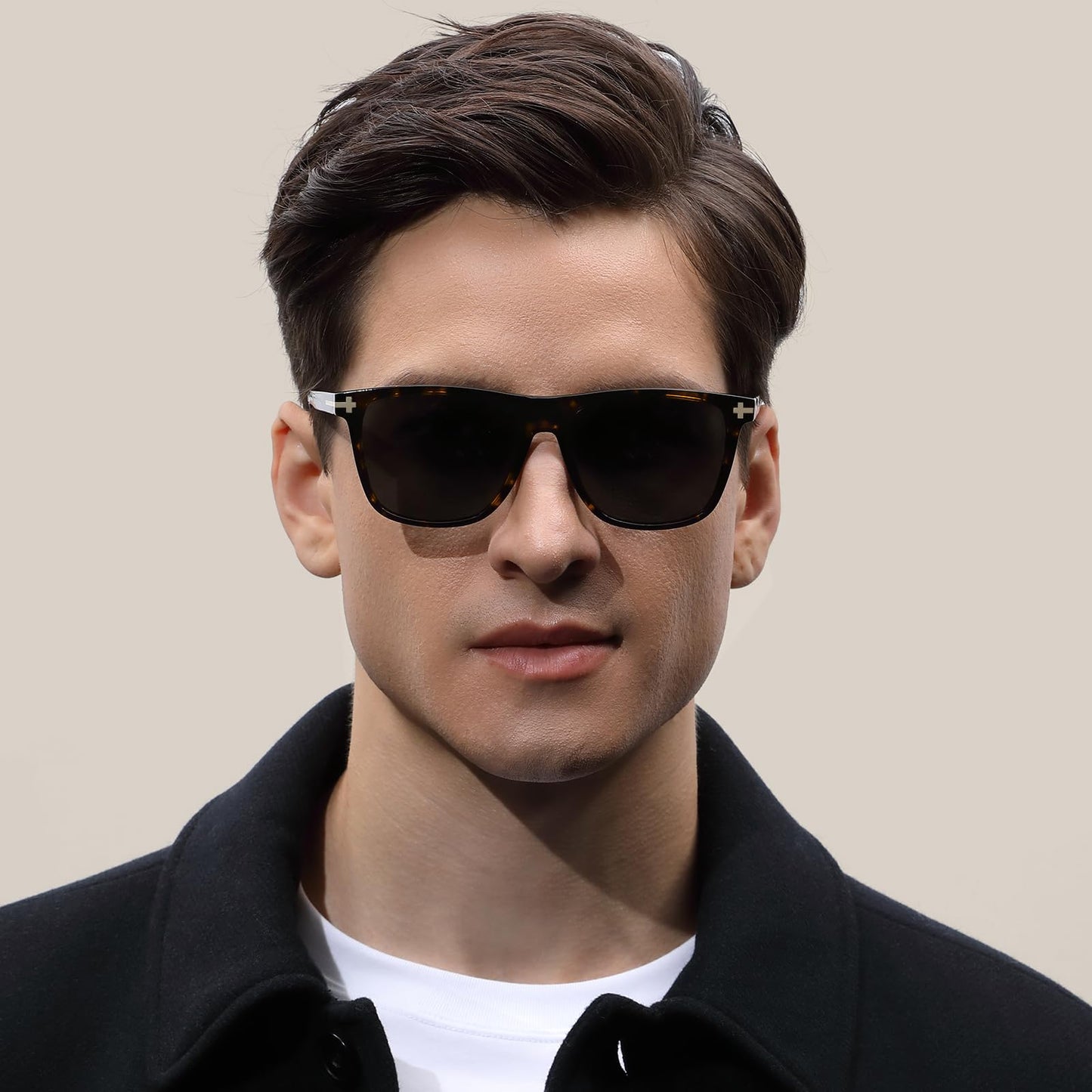 AVAWAY Square Polarized Sunglasses for Men Retro UV400 Protection, Acetate Fashion Driving Eyewears Male Outdoor Sport Glasses