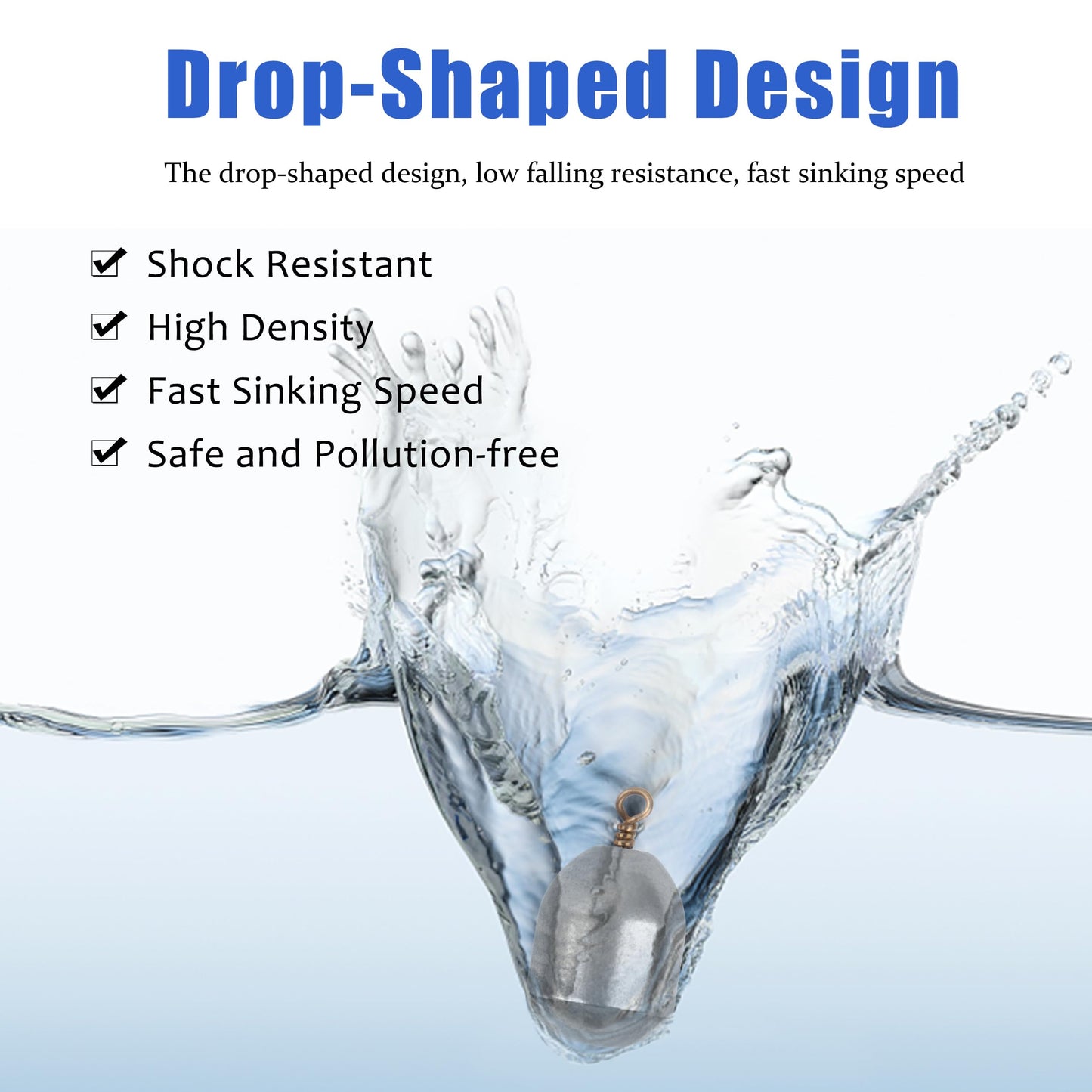 Fishing Weights Kit,60pcs Assorted Bass Casting Weights Iron Fishing Weight Water Drop Bell Sinkers Catfish Sinker Weight for Saltwater Freshwater