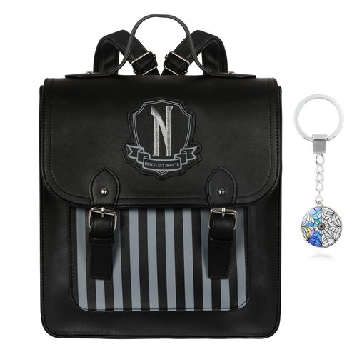 HEYIYI Gothic Backpack Black Faux Leather