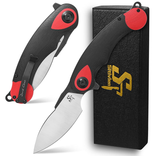 Sitivien ST157 Pocket Folding Knife,Sandvik 14C28N Steel Blade with G10 Handle,Chinese Zodiac Series EDC Tool Knifes for Outdoor Camping Hiking Survival Fishing(Red) … … …