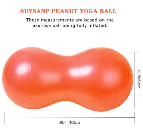 SUYSANP Peanut Shaped Balance Yoga Ball,Gym Rehab Diet Fitness Beginner Kids Adults Yoga Training (0.5 * 1M, Purple)
