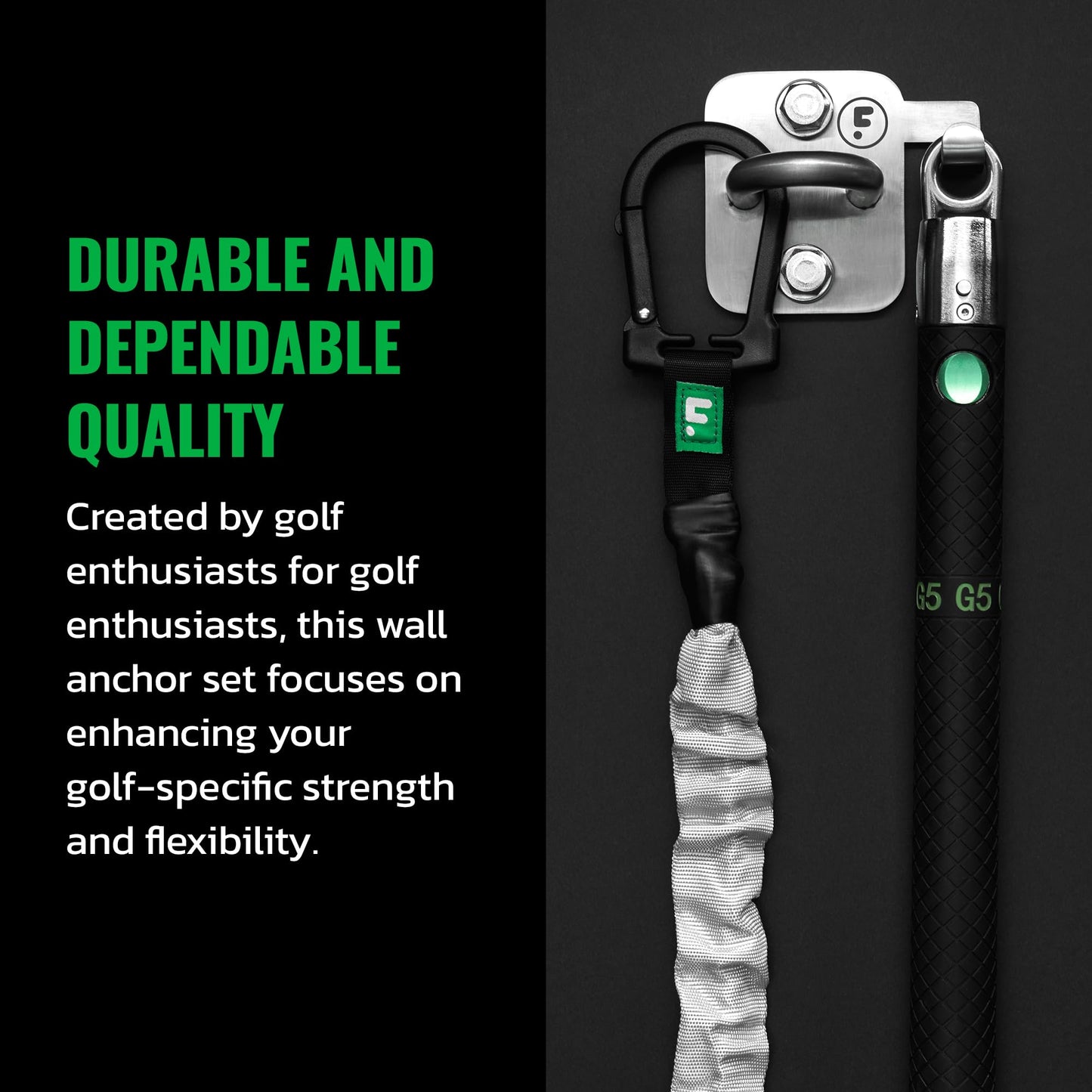 GolfForever Wall Anchor Set Proven by Golfer Scottie Scheffler | Golf Swing Training Wall Anchor Point | Premium Golf Training Workout Exercise Equipment to Expand Movements | 3-Pack | 6 Lag Screws