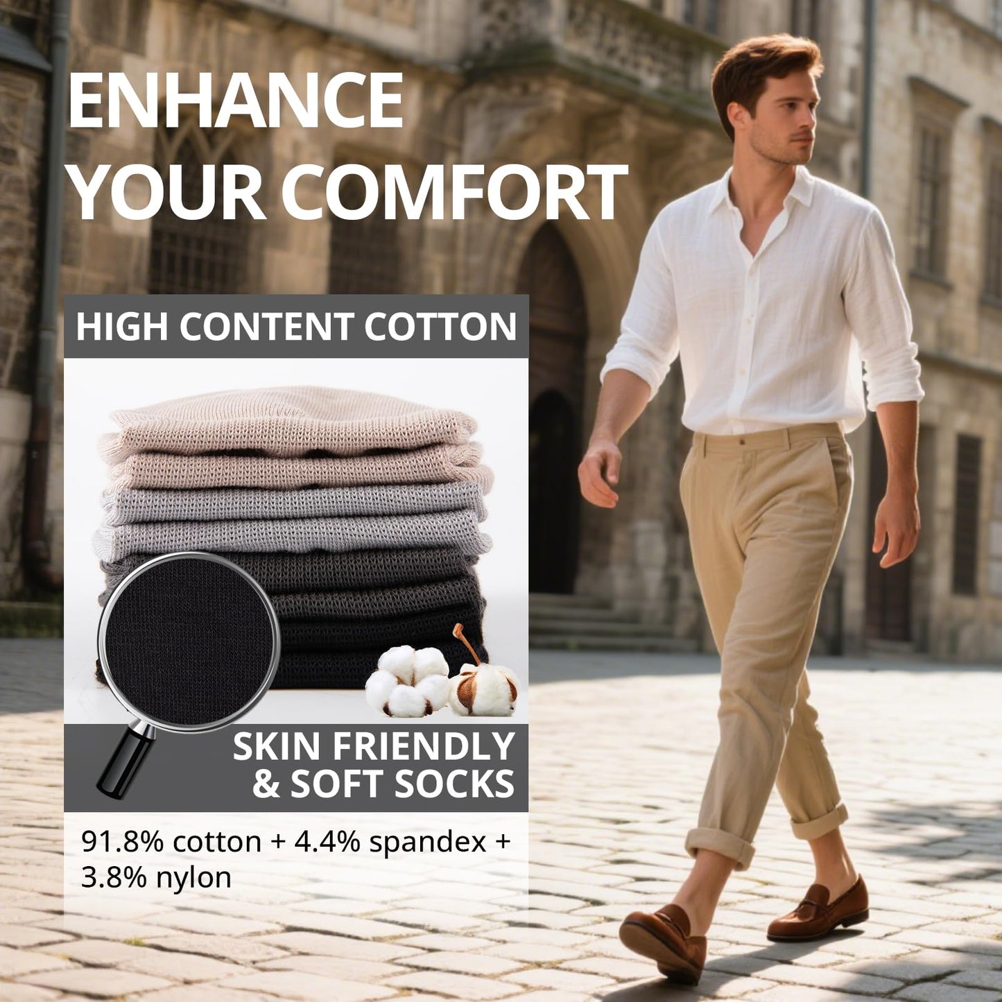 Cooplus 8 Pairs No Show Socks Men Non Slip Low Cut Cotton Invisible Socks for Loafer Flats