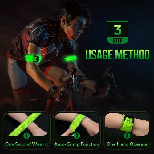 ocuvaep LED Armband for Running (2 Pack), Light Up Armbands Rechargeable, Running Lights, High Visibility Reflective Running Gear for Running Walking Cycling