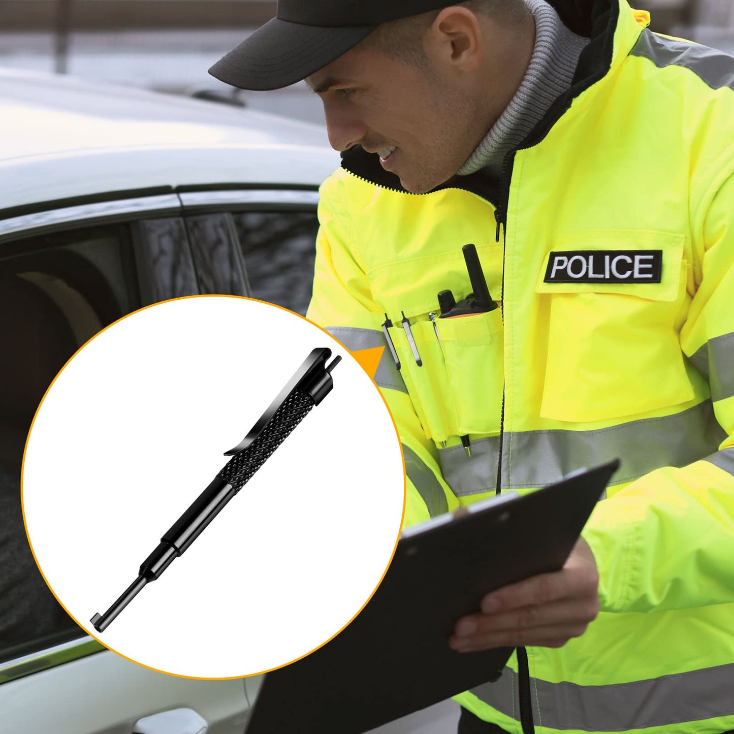 JOTOVO Pocket Handcuff Key 5" Extra Long Cuff Key Strong Polymer Finish, Police Cuff Key with Clip Compatible with Most Hand Cuffs