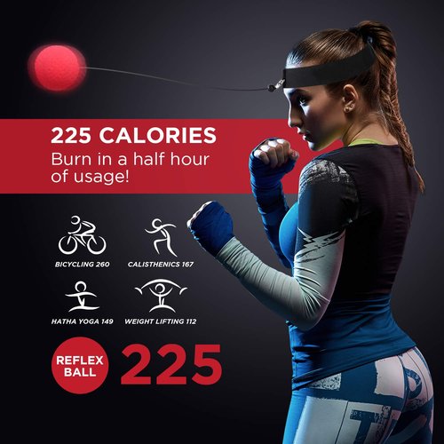 Champs MMA Reflex Ball Set of 4 + Leg Stretcher Bundle - Improve Flexibility, Range of Motion, Reflexes and Hand Eye Coordination