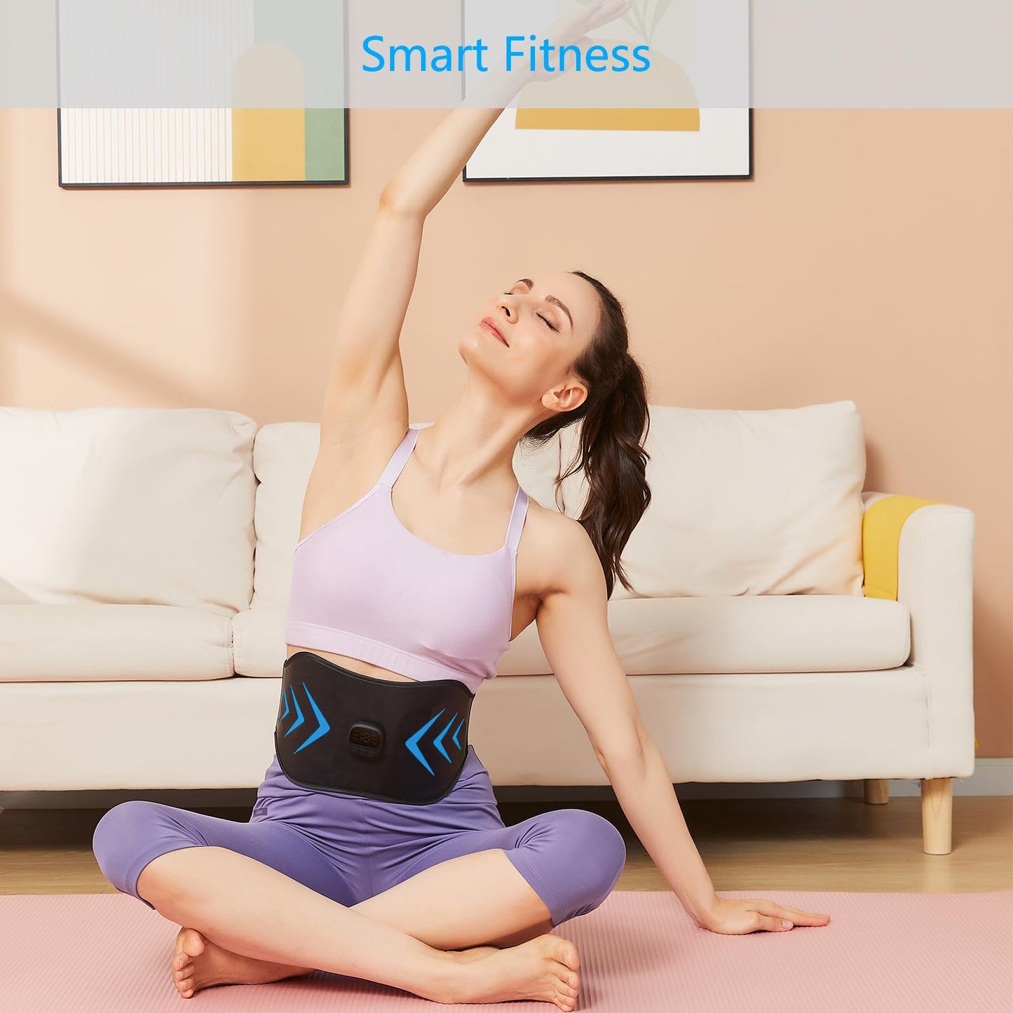 ABS Stimulator, EMS Muscle Stimulator, Ab Machine, Fitness Workout Equipment for Women and Men, Portable Muscle Toner for Abdomen, Black blue