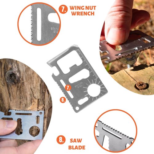 Tactiko Survival Siren and Multitool - Emergency Whistle & 10-in-1 Stainless Steel Pocket Tool with Carry Pouch - Essential Survival Gear Bundle for Camping, Hiking, and Outdoors - U.S. Company