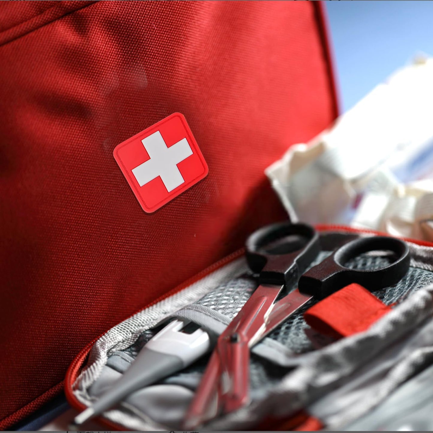 FORWOMLM 10pcs Medic Red Cross Patches First Aid Morable Patch Armband Tactical Military Bag Accessories for IFAK, EMS, EMT Trauma Pouch, Nurse Doctor Emergency Logo