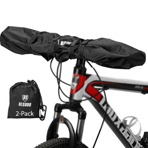 Besudo 2-Pack Handlebar Cover Ebike Transport Protection - Handlebar Protective Cover Handlebar - Bicycle Handlebar Cover - Bicycle Cover for Rear Rack Handlebar Rain Protection-30-B2