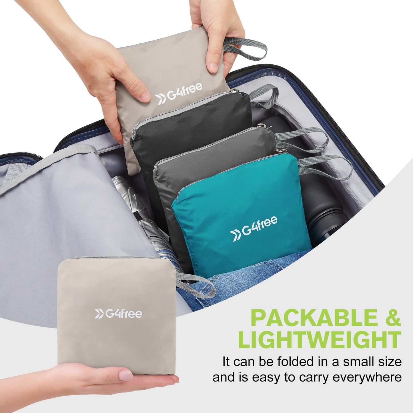 G4Free 11L Hiking Backpack Small Ultra light Packable Backpack Travel Bag for Women Men Casual Outdoor Camping Daypack (Grey)