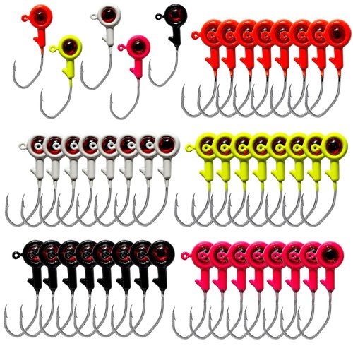 Bombite Crappie Jig Heads, 40pack Crappie Jigs Fishing Jig Heads Hook Lure Fishing Jigs Heads for Bass Fishing 1/16oz