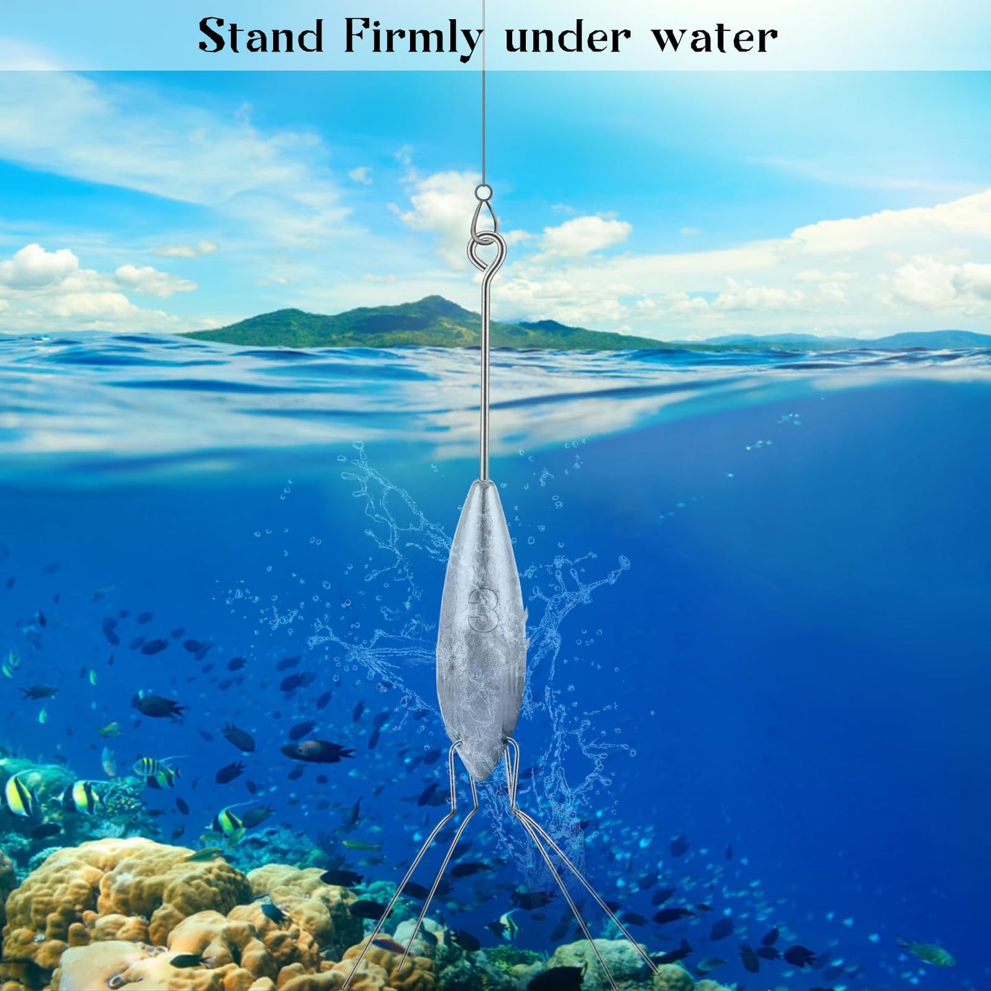 5 Pcs Sputnik Sinkers Surf Fishing Weight, Fishing Equipment Long Tail Fishing Weights Saltwater Surf Casting Sinkers,Fishing Weights Sinkers Spider Weights Surf Casting Sinkers (3 Ounces)