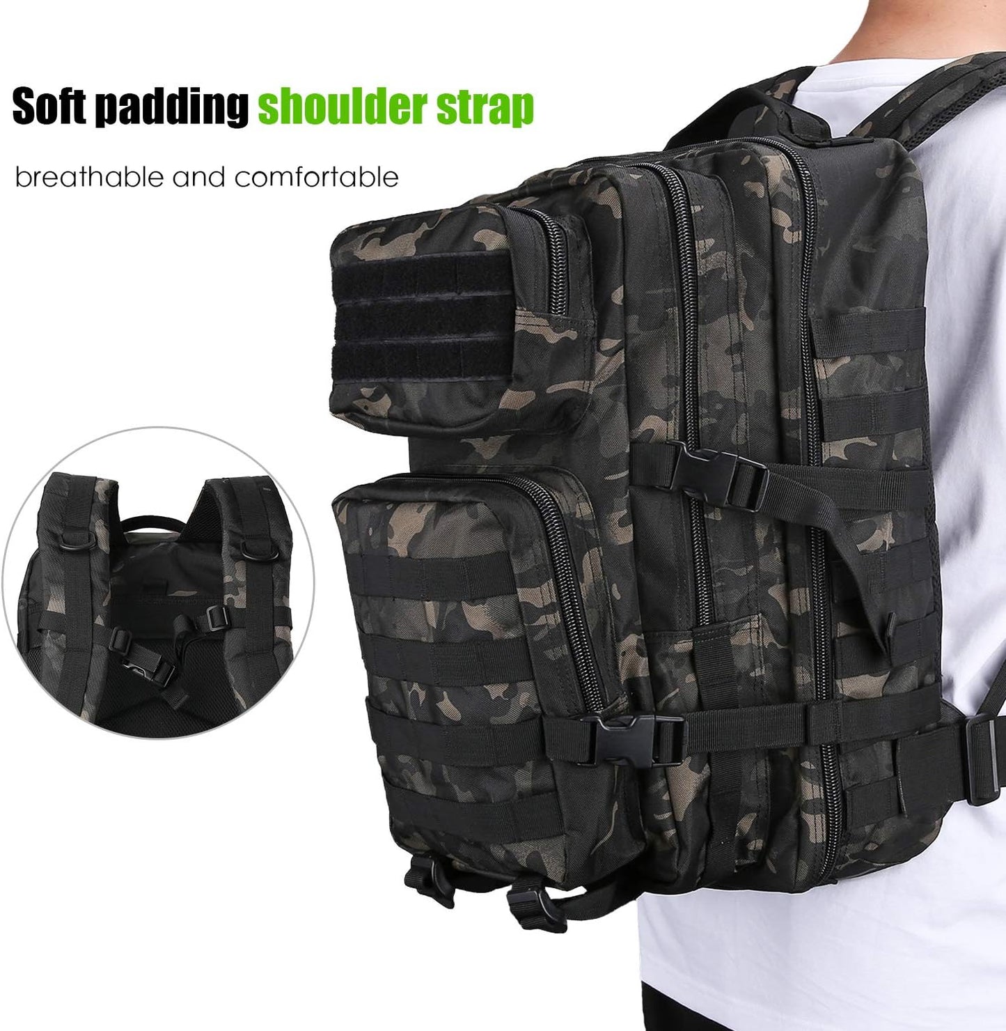 ProCase Tactical Backpack Bag 40L Large 3 Day Military Army Outdoor Assault Pack Rucksacks Carry Bag Backpacks