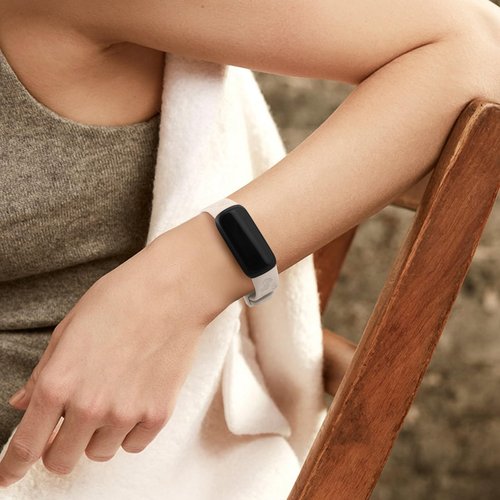 Meliya Compatible with Fitbit Inspire 3 Bands for Women Men, Floral Engraved Silicone Straps Replacement Wristband for Fitbit Inspire 3 Fitness Tracker (Smoke Violet+Milk Tea+Starlight)