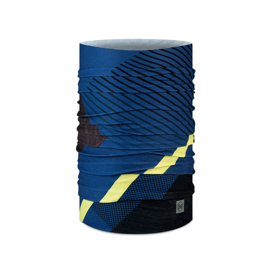 BUFF CoolNet UV Bike Neck Gaiter, Reflective, UPF 50 Sun Protection, Breathable, Cooling Bandana, Quick Dry Face Mask, Akim Cobalt, Adult Size