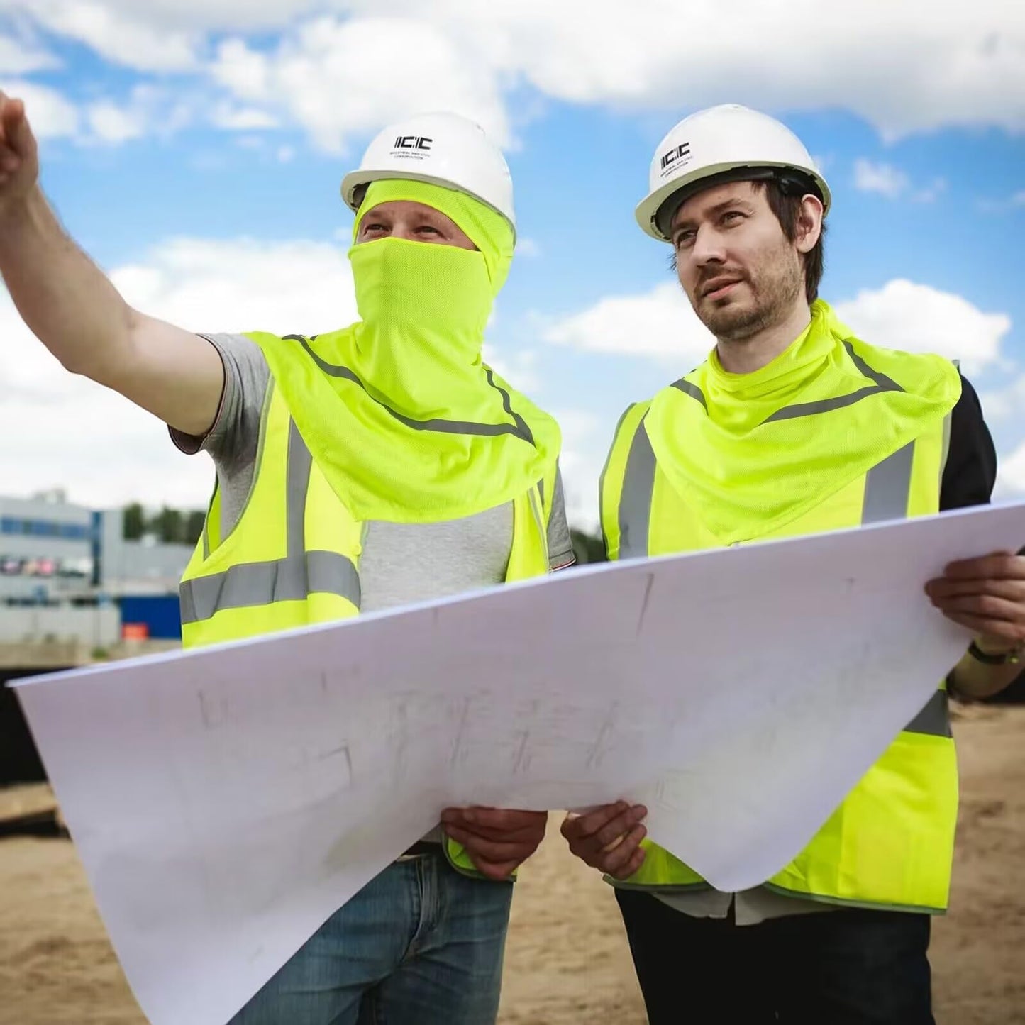 4Pcs Balaclava Summer Sun Protection Face Mask,Breathable Windproof Long Face Cover with Reflective Stripe,Cooling Motorcycle Fishing Sun Mask Men Women