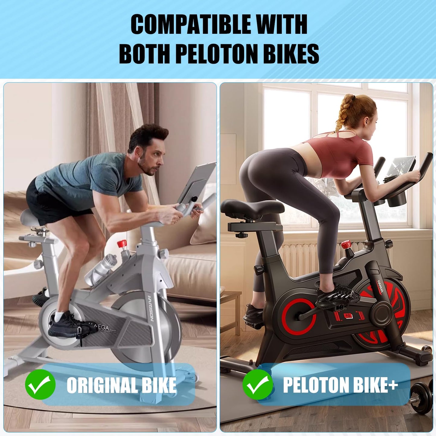 2PCS Exercise Bike Seat an Handle Height bar Adjustment Lever Compatible with Peloton Bike Replacement Parts, Adjustable Alloy L-Handle Accessories