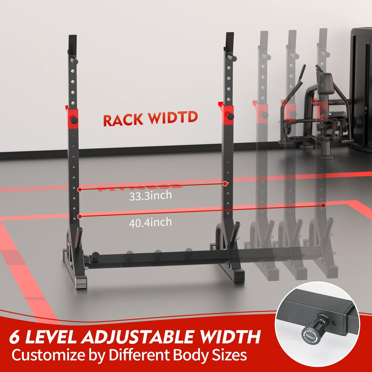 FONBEAR Squat Rack, Barbell Rack, Bench Press 550 LBS Max Load Adjustable Squat Rack Stand Multi-Function Weight Lifting Home Gym - Great for Beginners and Professional Use