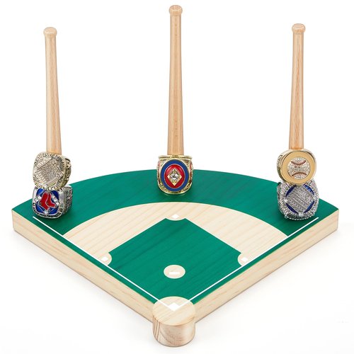 Spiareal Baseball Ring Holder, Softball Ring Display Case, Championship Baseball Ring Stand, Stadium Design Homeplate Stacked, Sports Baseball Ring Holder Gifts for Lovers Grandpa Dad