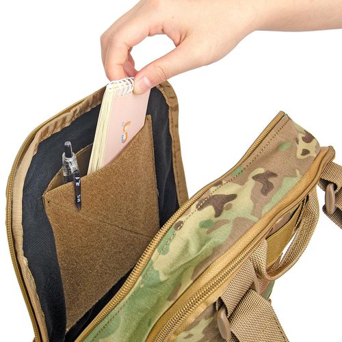 Tactical Molle D3CRM Chest Rig Admin Sleeve Expansion Pouch Concealed Storage Pocket for Vest Backpack Hook and Loop Black