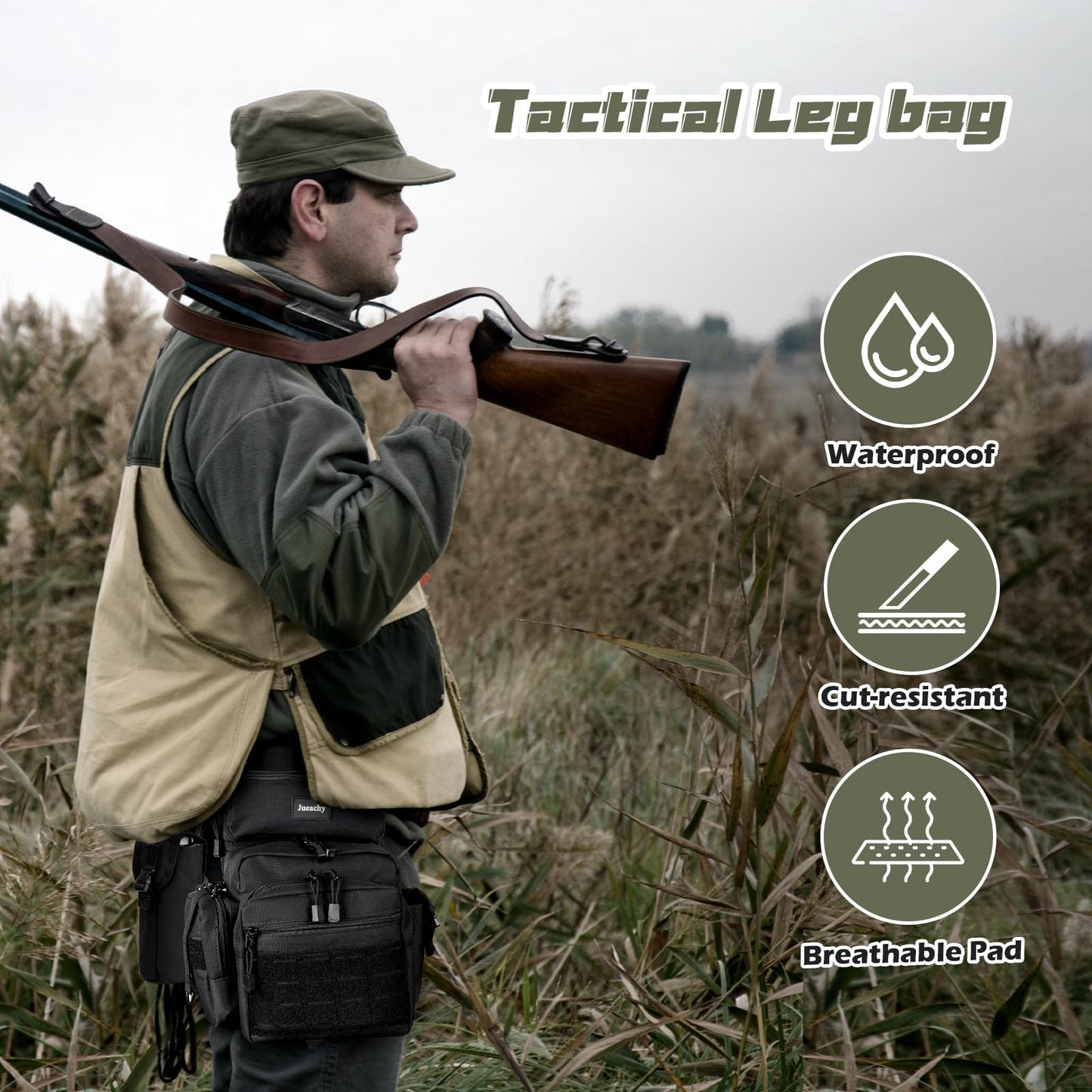 Jueachy Drop Leg Bag for Men: Tactical Thigh Bag Motorcycle Accessories Big Metal Detecting Tool Pouch Outdoor for Hiking Fishing Hunting