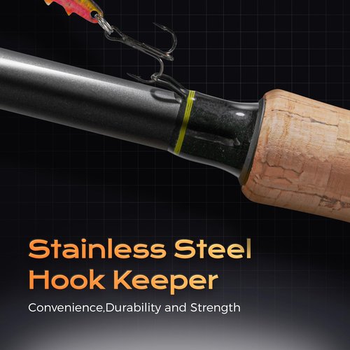 HANDING M1 Travel Fishing Rod 5 Piece Medium Heavy Baitcasting Rod 6'6'' with Medium Heavy Power Fast Action for Largemouth Pike Pickerel Redfish Striped Bass