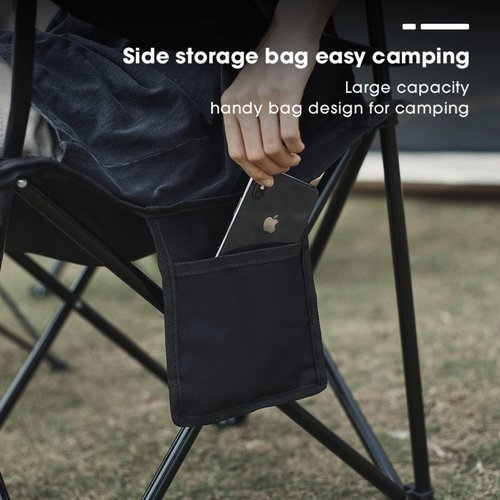 Damei century 4PCS Folding Camping Chairs-Lightweight, Installation-Free, Portable Chair for Beach, Lawn, Outdoor Sports,Black