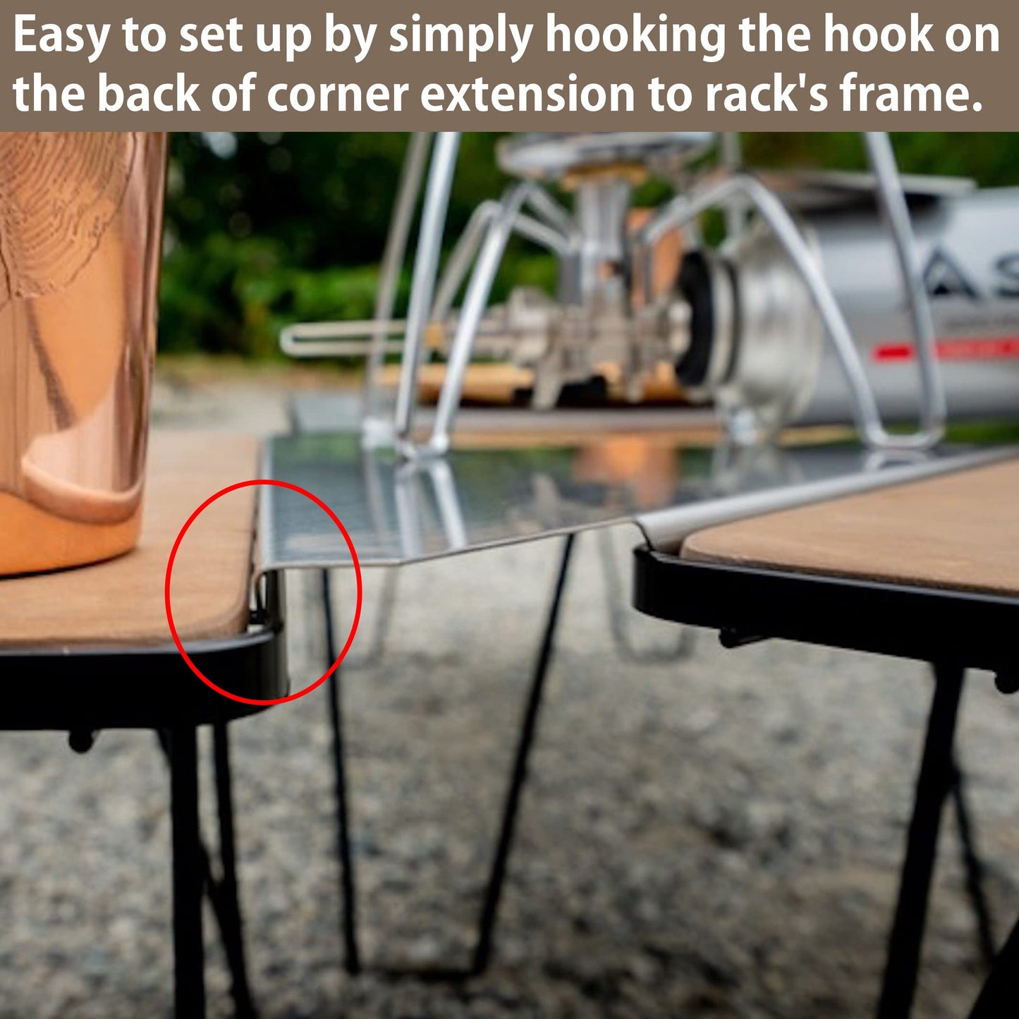 camping moon CAMPINGMOON Corner Extension for Field Rack 2pcs Set Stainless Steel Embossing T-2306-2P