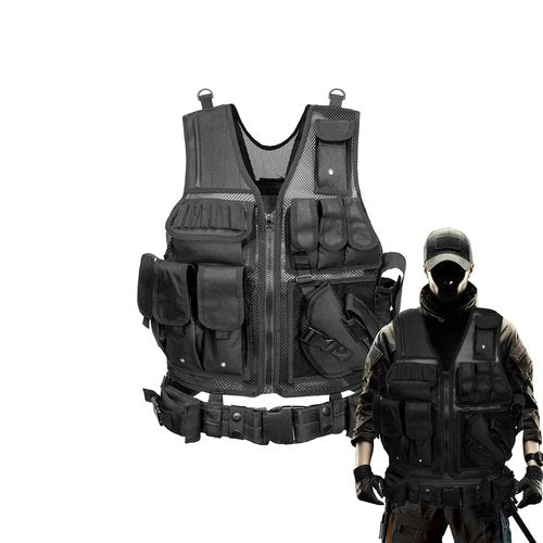 BEAUTI4U Tactical Vest - Military Tactical Airsoft Paintball Gear for Men - Black Army Spy Gear Tactcial Vest for Airsoft, Paintball, Hunting, and Tatical Vests Cosplay - chaleco militar