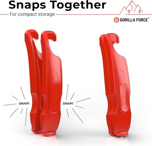 Gorilla Force Ultra Strong Bike Tire Levers | 2 Pack | Lava Red